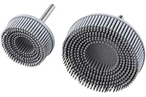 Meichoon 2 Pack Bristle Disc Emery Rubber Abrasive Brush Deburring Polishing Grinding Wheel for polishing Aluminum (White 120#) DC709
