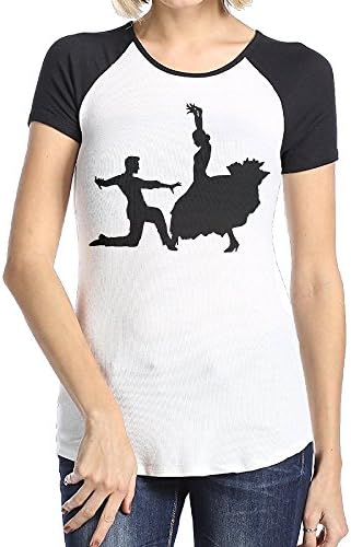 Ytfsf Flamenco Dancers Women's Round Insert Shoulder Short Sleeved T-shirt Casual Tops