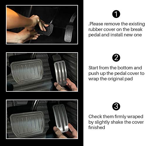 Foot Pedal Cover Kit for Tesla Model 3 Model Y 20172020, Nonslip Pedal