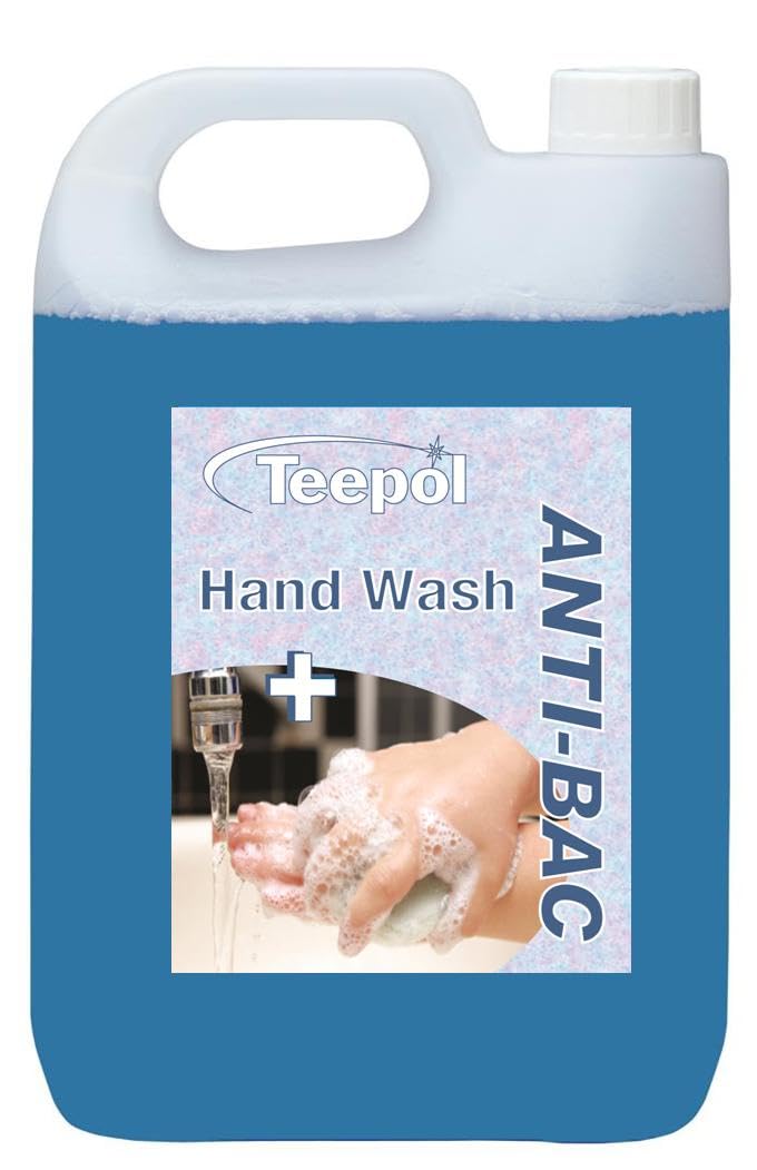 Teepol Anti-Bac Hand Wash - Luxury Liquid Hand Soap - Lightly Scented Antibacterial Handwash - Effective Germ-Killing Hand Soap - Soft on Skin, 5 Litre