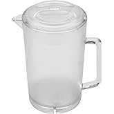 G.E.T. 64 oz / 2 Quart Clear Plastic Pitcher with Lid | Dishwasher safe, BPA-free, Shatterproof, Airtight lid prevents spills, Angled pour spout, Great for Water, Iced Tea and Juice