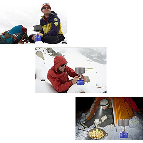 KingTo Portable Ourdoor Camping Stove, Mini Cooking Stoves Integrated Windproof Gas Stove,3000W Electronic Camping Stove with Box