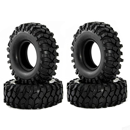 LAFEINA 4PCS 108mm Rubber Tyre Tires for 1:10 RC Rock Crawler Car RC4WD D90 Axial SCX10 1.9