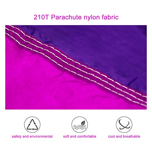 Oileus X-large Double Camping Hammocks Outdoor-Lightweight Nylon Portable Hammock, Beach Hammock Purple-10ft Straps with Loops & Carabiners-For Backpacking Beach Yard 130" L x 78" W