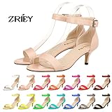 ZriEy Women Sexy Open Toe Ankle Straps Low Heel Sandals