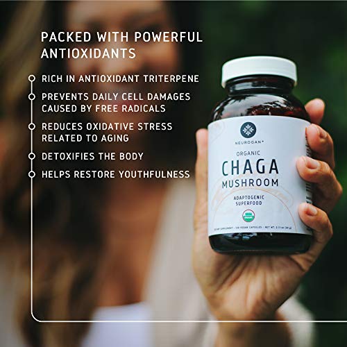 image for Neurogan Chaga Mushroom Capsules (120 Capsules) - 1000mg Wild Harveste
