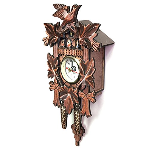 European Style Living Room Retro Wooden Wall Clock Cuckoo Clock Ksruee