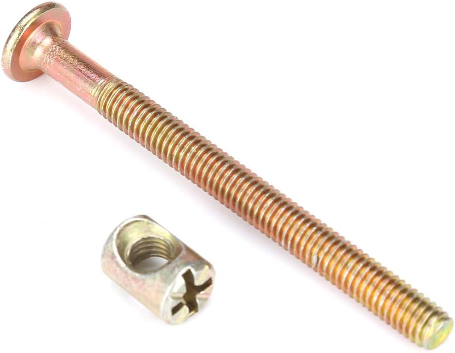 Akozon Furniture Bolts 10PCS M6 Carbon Steel 70mm Furniture Bolts With 6mm Barrel Nuts Connector Fastener - Image 5