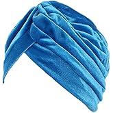 beauty YFJH Pleated Stretch Ruffle Women's Velvet Chemo Turban Hat Wrap Cover