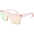 FEISEDY Oversized Sunglasses Mens Womens Flat Top Square Trendy Visor Shades UV400 B2470