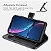 OCASE iPhone XR Case [TPU Shockproof Interior Protective Case] [Card Slot] [Kickstand] Leather Wallet Flip Case for iPhone XR Devices 6.1 Inch - Black