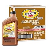 Pennzoil 550022812-6PK 10W-30 High Mileage Vehicle Motor Oil - 1 Quart (Pack of 6)