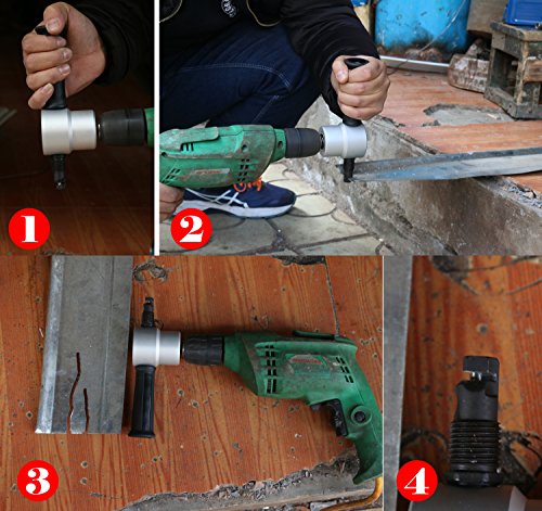 Double Head Sheet Nibbler Metal Cutter Hole Saw Drill Attachment - Thumbnail 5