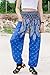 Lofbaz Women's Floral Smocked Waist Harem Pants Boho Clothing Blue S