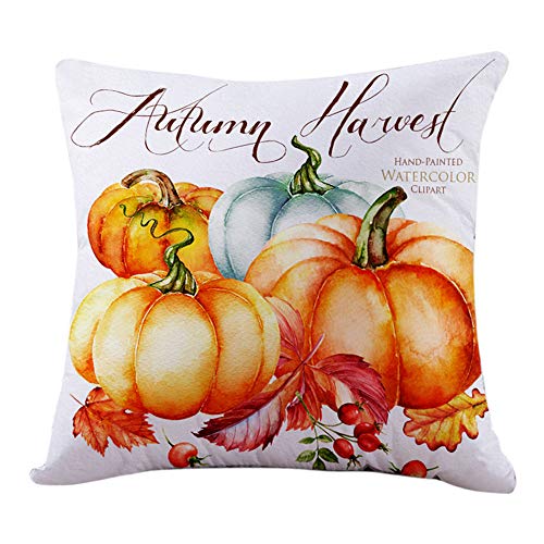 image for Toonshare Set of 4 Fall Throw Pillow Covers Pumpkin Truck Maple Leaves