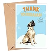 Bull Mastiff Dog Card, Dog Thank You Card, Cute Pun Thank You Card For Him Her, For Friends, Teacher, Boss, Coworker, Dog Lover Gift, Veterinarian Thank You Gift, Bull Mastiff Dog Lover