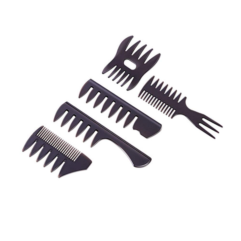 5 Pieces Hair Stylists Professional Styling Comb Set, Wide Teeth Fork Comb, Oil Hair Styling Comb Great For All Hair Types