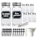 Certified Chef Set of 14 Spice Jars with 144 Spice Labels 28 Specialized Inserts and Stainless-Steel Lids