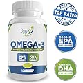 Omega 3 Fish Oil 800mg EPA 600mg DHA 120 Capsules Top Rated Fish Oil On Amazon Molecularly Distilled for Purity Mercury Burp Free Reduces Inflammation and Joint Pain Improves Skin Mood and Eye Function 4.7 Out Of 5 Stars 100% Money Back Guarantee Love It 
