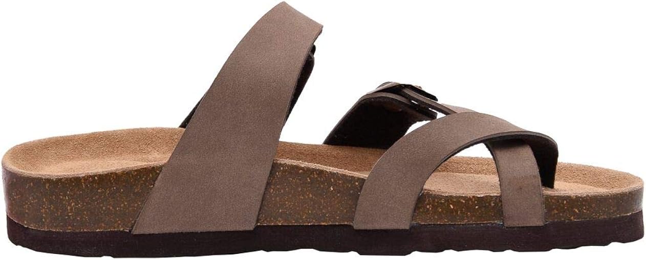 | CUSHIONAIRE Women's Luna Cork Footbed Sandal with +Comfort | Slides