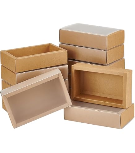 thumbnail image 2 of BENECREAT 10PCS Brown Kraft Paper Box With Clear Window... 2 of 13