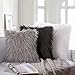 Ashler HOME DECO Pack of 2 Decorative Luxury Style White Faux Fur Throw Pillow Case Cushion Cover 18 x 18 Inches 45 x 45 cm