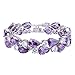 EVER FAITH Gorgeous Cubic Zirconia Birthstone Elegant Dual Layer Tear Drop Wedding Prom Tennis Bracelet for Women