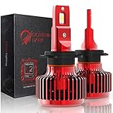 LIGHTENING DARK 10000 Lumens H7 LED Headlight Bulbs,CREE Chips Conversion Kit,6000K Cool White - 360°Adjustable Beam Pattern