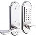 Hangcheng Right Handed Keyless Mechanical Door Lock Digital Combination Security Keypad Entry Lock Stainless Steel 304 for Wood Metal Plastic Door-NOT a Deadbolt & Need to Drill Additional 4 Holes