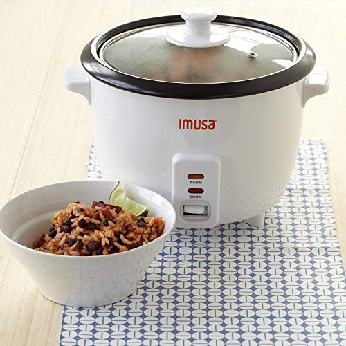 IMUSA USA GAU00012 Electric NonStick Rice Cooker 5Cup (Uncooked) 10Cup (Cooked), White