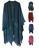Wool Ruana Shawl Wrap Multiple Colors 54
