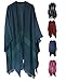 Wool Ruana Shawl Wrap Multiple Colors 54" x 72"