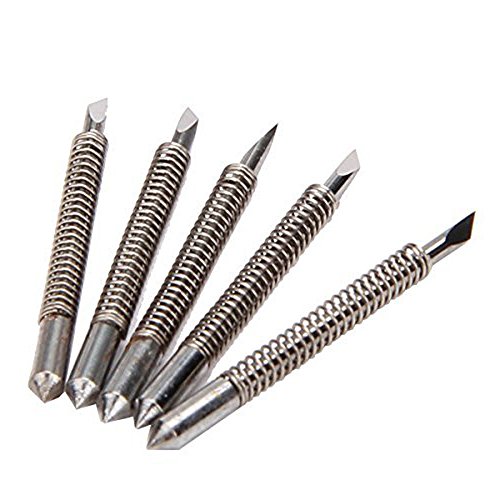 EMY Pack of 5 Blade for Cutting Plotter Vinyl Cutter Graphtec CB09 Silhouette Cameo Craft ROBO Pro with Springs, 60 degree