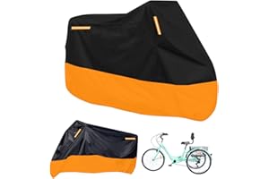 Premium Adult Tricycle Cover, Fit All 3-Wheel Bike or Motorcycles Outdoor and Indoor Storage, 104" L x 43.3" W x 49" H (Black