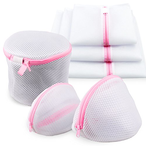 Set of 6 Mesh Laundry Bags KSANA Durable Mesh Wash Laundry Bag Suitable for Blouse, Hosiery, Stocking, Underwear, Bra and Lingerie, Travel Laundry Bag