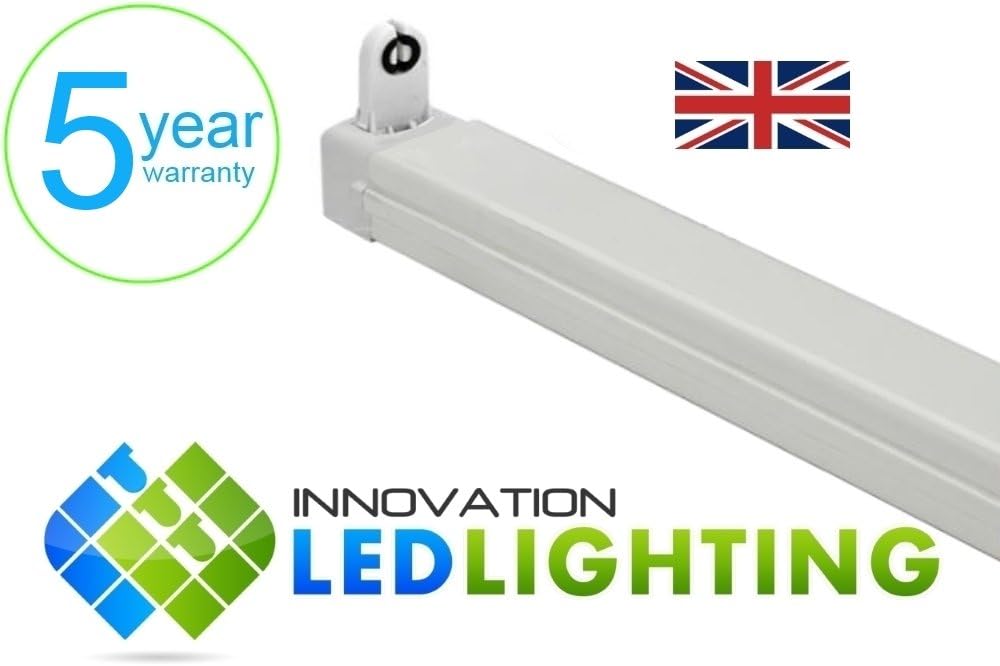 T8 5ft 1500mm Single LED Ready Indoor Batten Fitting Fixture - LED Tube Not Included [Energy Class A+++]