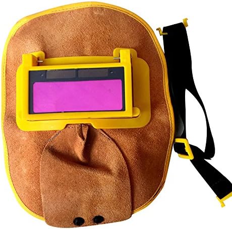 Purewill Protable Leather Welding Solar Auto Darkening Filter Lens Hood Helmet Mask Effectively Prevent The Petard, Welding Slag, Dust