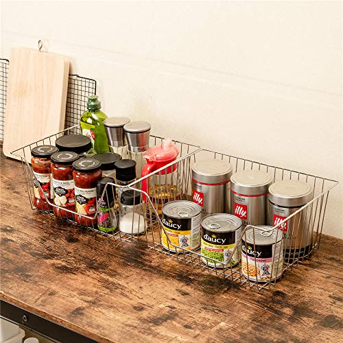 SANNO Metal Wire Bakstes Shelf Storage Baskets Bins Open Front