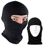 Newdora Motorcycle Cycling Lycra Nylon Balaclava Full Face Mask scrub caps (Black)