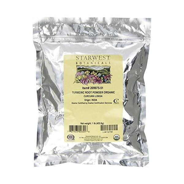 Starwest Botanicals Organic Turmeric Root Powder, 1 Pound Bulk