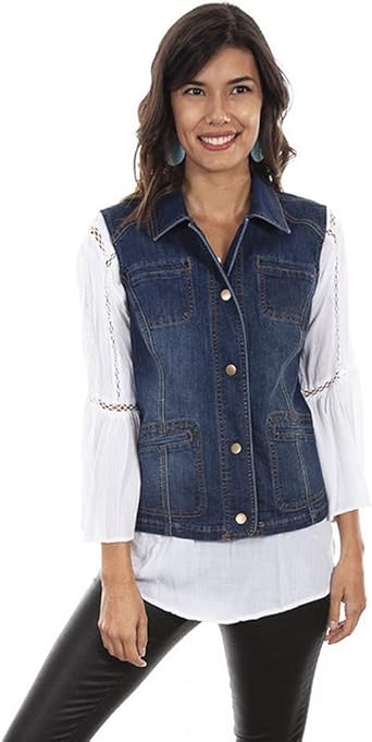 western denim vest