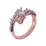 HSQYJ Dragon Ring Devil Tail Arrows Enamel Crystal