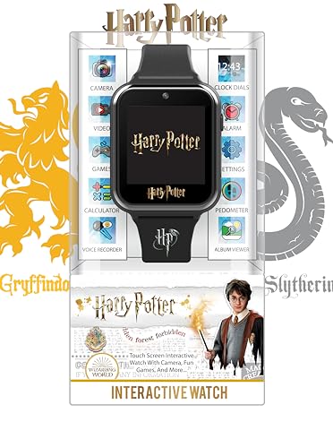 Accutime Harry Potter Kids Smart Watch – Interactive Touchscreen Watch with 10 Changeable Faces, Camera, Games, Alarm, Stopwatch, Step Counter & Calculator – Fits Wrists from 5.5