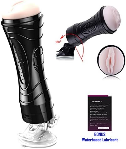 Fun Choice5 180 Degree Adjustable Positioned With Strong Suction Cup - Hand Free Dial up Vibration Realistic Ribbed Tunel Male Fleshlight Manhood Enlargement System