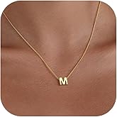 Initial Necklaces For Women, Dainty Gold Plated Necklace 14K Gold Plated Letter Pendant Necklace Cute Gold Plated Initial Choker Necklaces For Women Trendy Simple Personalized Name Non Tarnish Jewelry