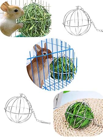 Amazon Com Pet Hay Ball Rabbit Sphere Feed Dispenser Food Ware