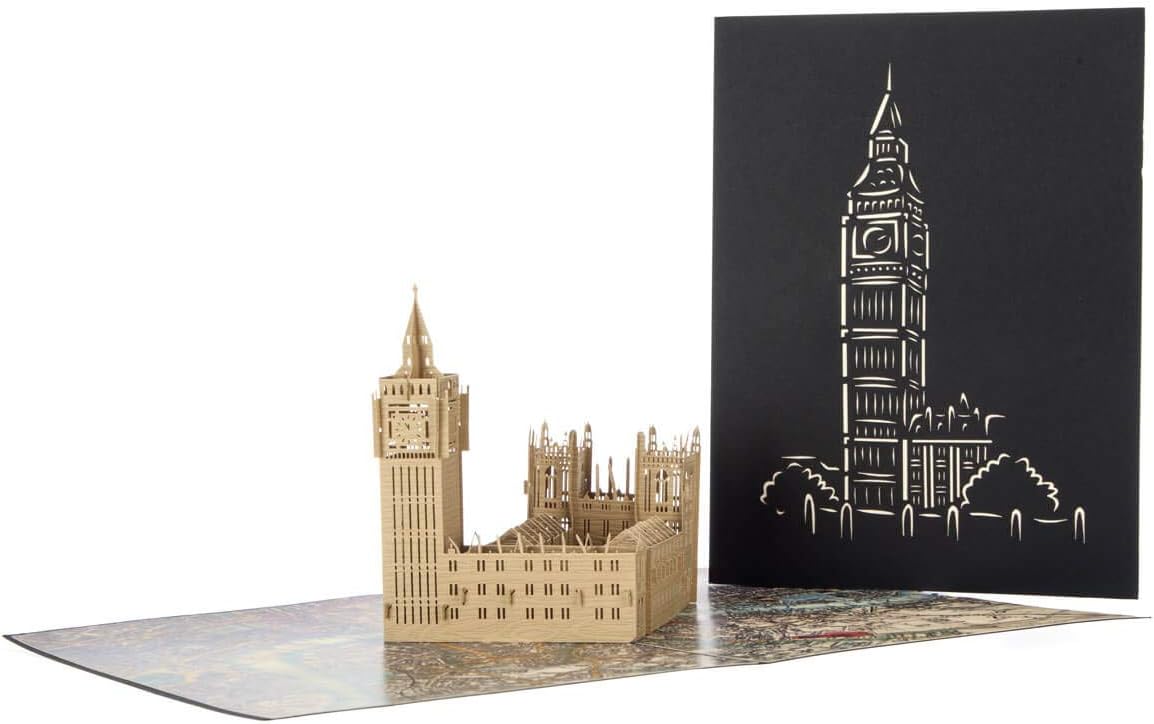Cardology - Palace of Westminster Pop-Up Card, green|beige|yellow|brown, 15cm x 20cm - Image 4