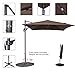 Sundale Outdoor 8.2ft Square Offset Hanging Umbrella Market Patio Umbrella Aluminum Cantilever Pole with Crank Lift, Corss Frame, Polyester Canopy, 360°Rotation, for Garden, Deck, Backyard (Coffee)