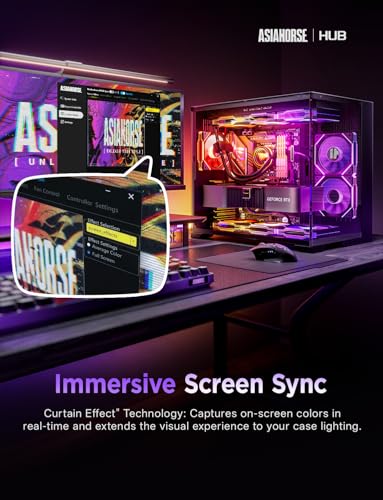 AsiaHorse Umbra ARGB PWM PC Fan Hub, 10 Port 5V 3-Pin ARGB PC Controller with Exclusive Software, Automatic LED Detection, Canvas Mode for Screen SYNC