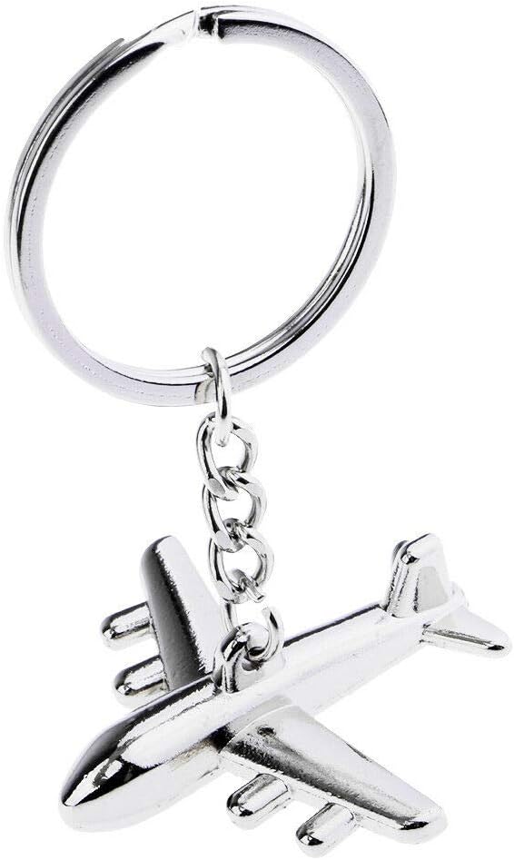 Freedale Polished Silver Aircraft Airplane Air Plane Model Metal Keychain Key Chain Ring Keyfob Keyring Keyrings (Silver) - Image 5